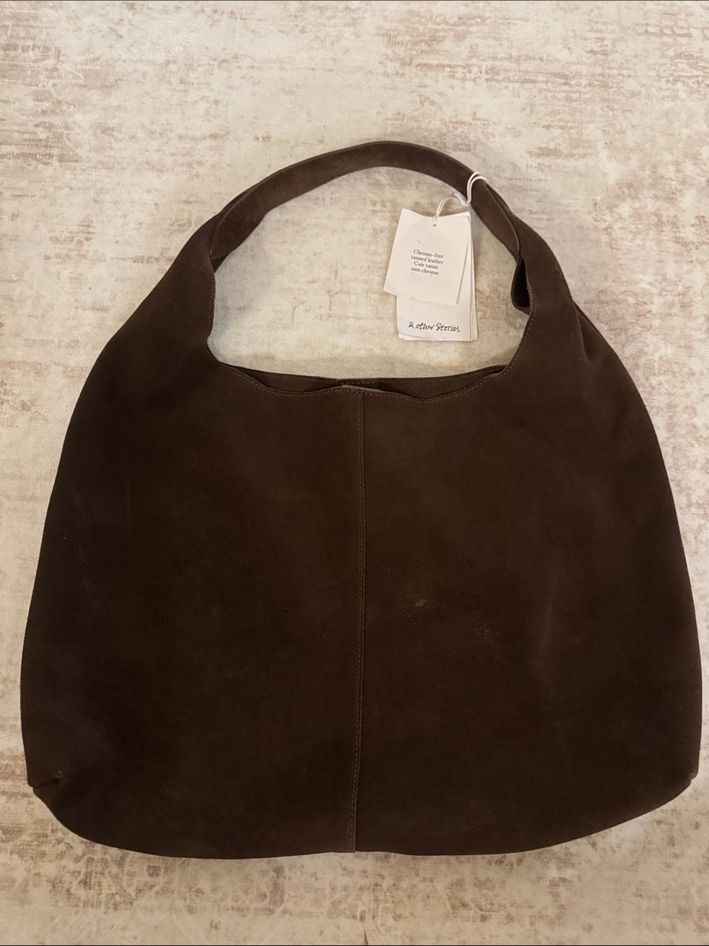 & Other Stories Large Suede Tote Bag - Brown - Picture 3 of 13